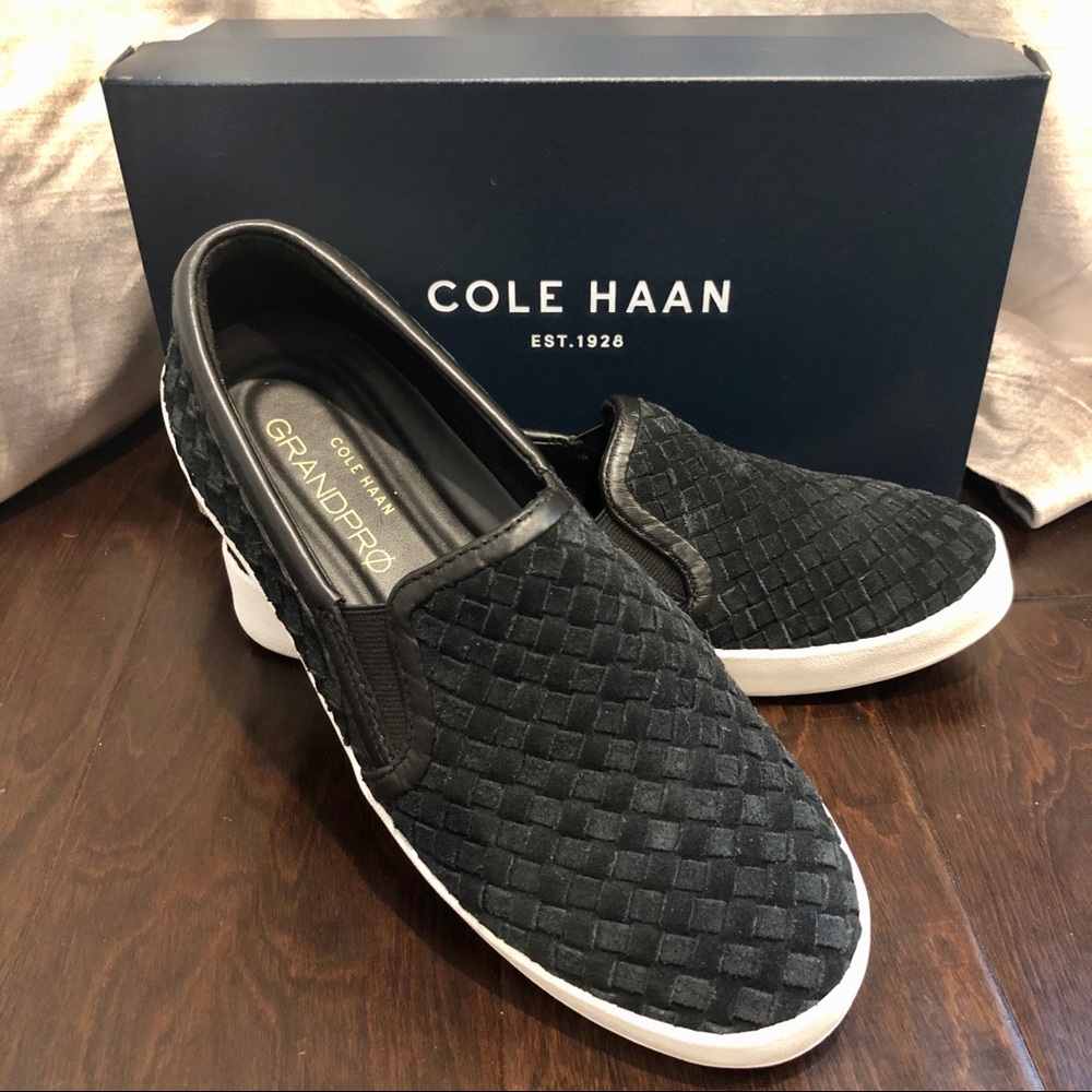 Black Cole Haan Grand Pro Spectator Slipon Sneaker